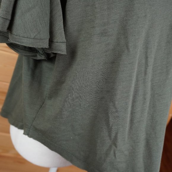 We The Free Green Oversized Cropped T-Shirt Top Size Small - Picture 2 of 7